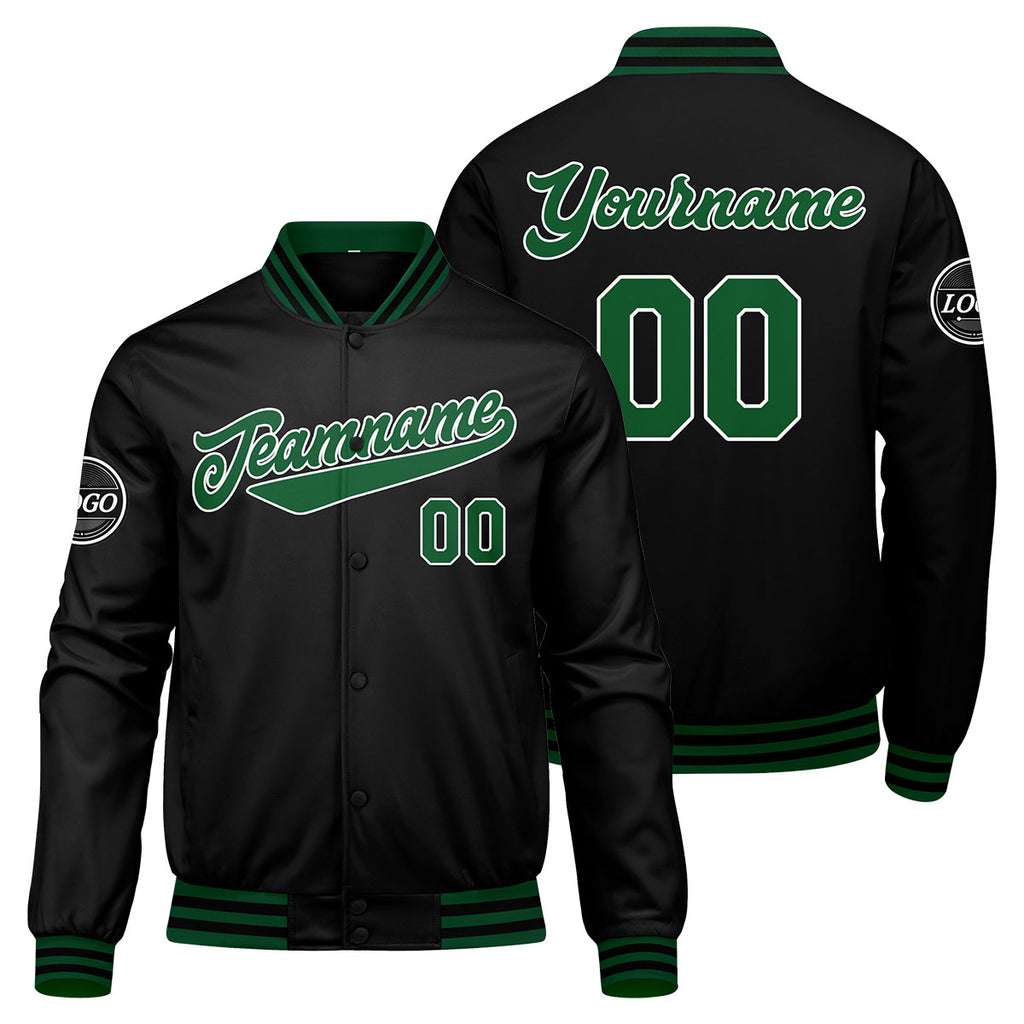 Custom Varsity Jacket Letterman jacket for Men, Women and Youth Green Black enthsush