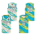 Custom Cream Light Blue Reversible Basketball Suit for Adults and Kids Personalized Jersey enthsush