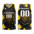 Custom Geometry Yellow Basketball Jersey Uniform Suit Printed Your Logo Name Number enthsush