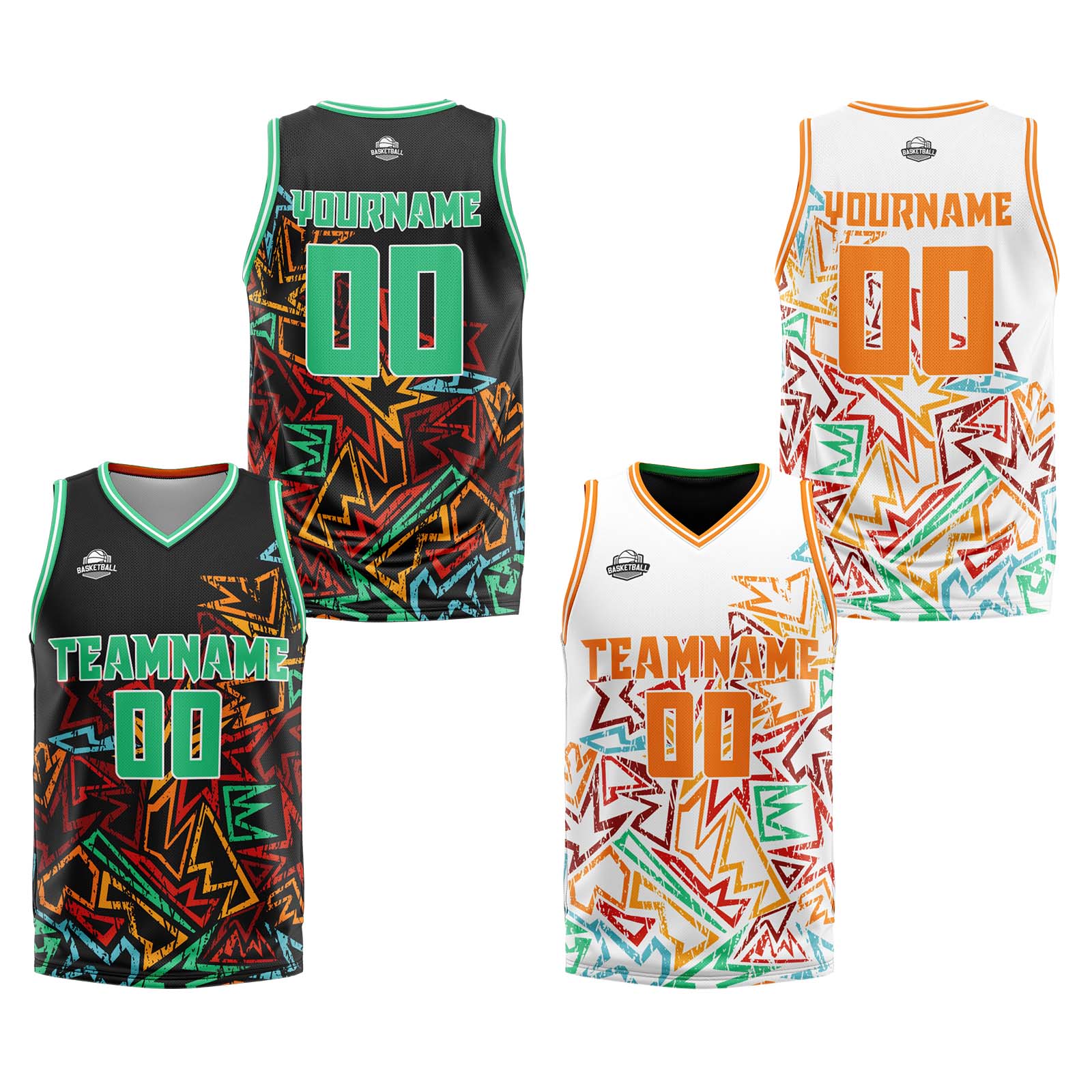Custom Green Reversible Basketball Suit for Adults and Kids Personalized Jersey enthsush