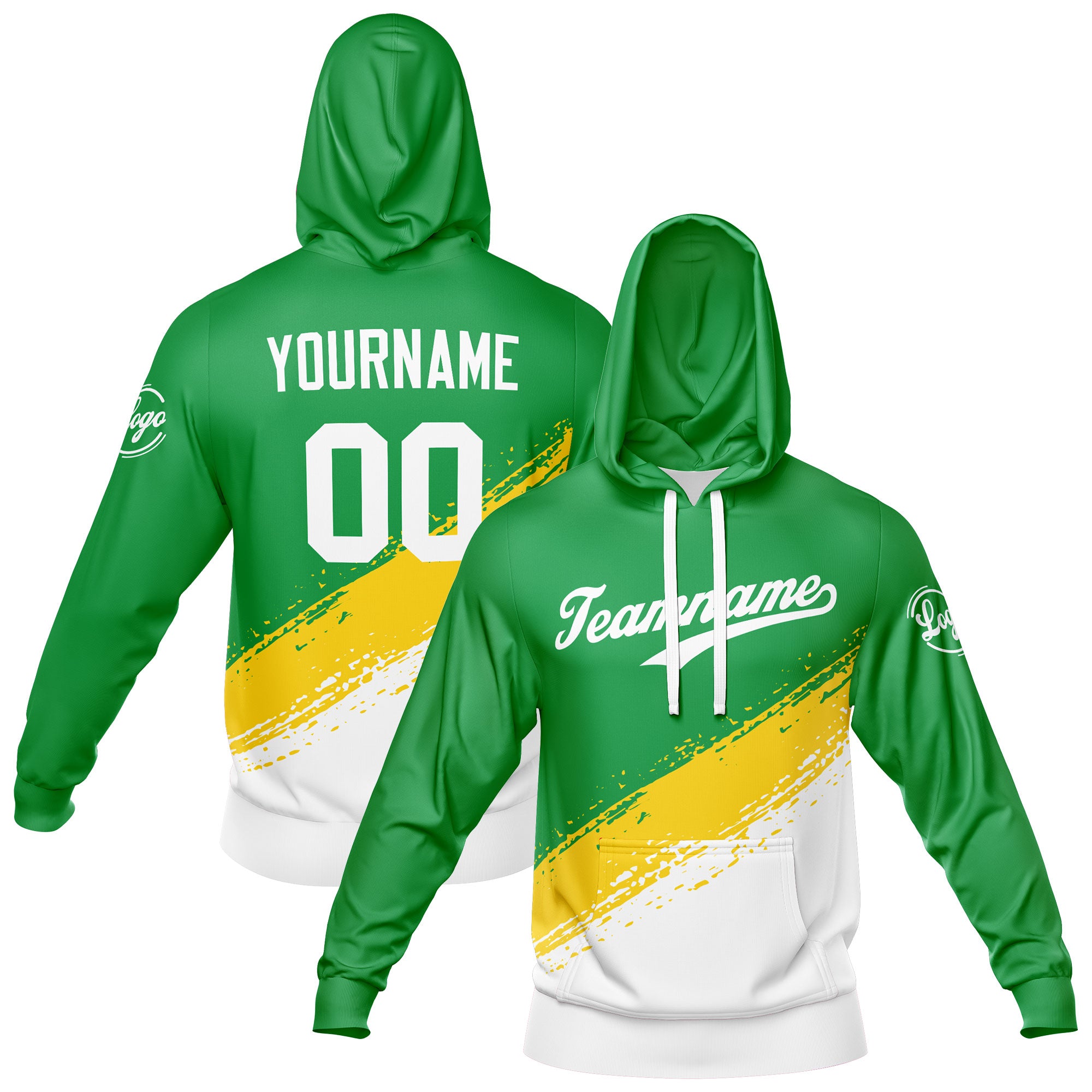 Custom Green White Sweatshirt Hoodie For Men Women Girl Boy Print Your Logo Name Number enthsush