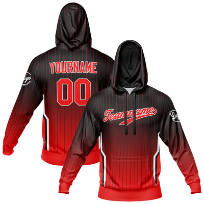 Custom Black Red Sweatshirt Hoodie For Men Women Girl Boy Print Your Logo Name Number enthsush