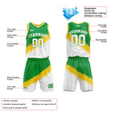 Custom Basketball Jersey Uniform Suit Printed Your Logo Name Number Green-Yellow-White