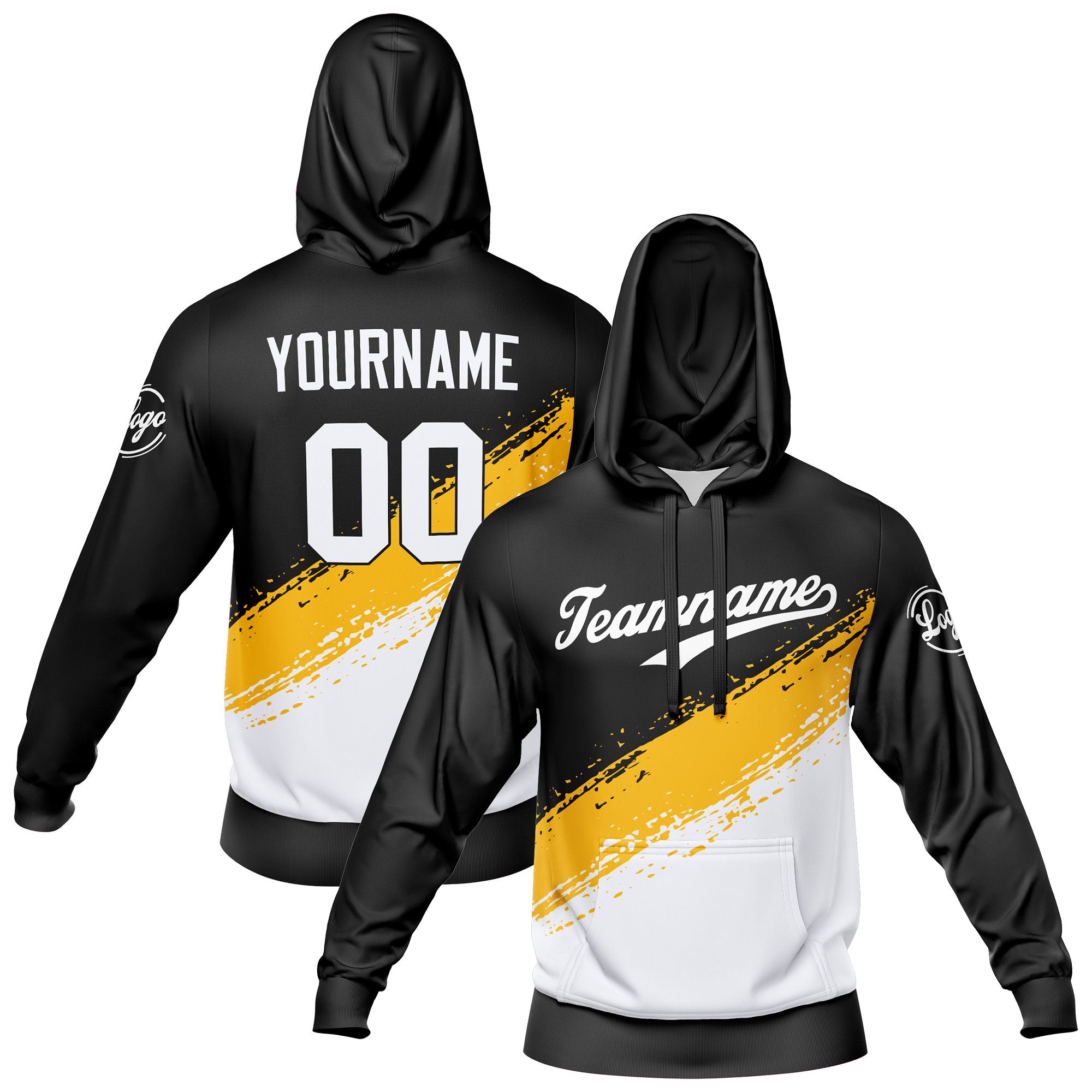 Custom Black White Sweatshirt Hoodie For Men Women Girl Boy Print Your Logo Name Number enthsush