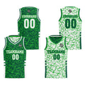 Custom Green Reversible Basketball Suit for Adults and Kids Personalized Jersey enthsush