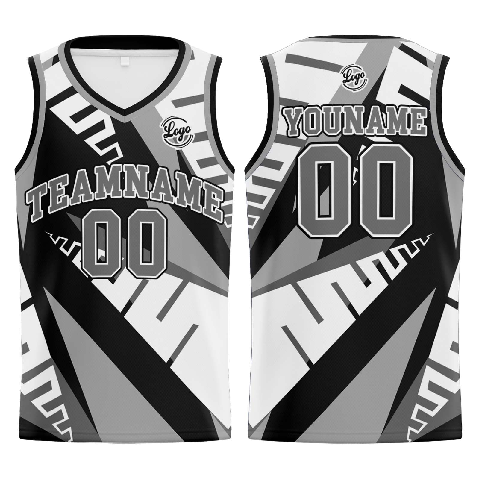 Custom White Black Grey Basketball Jersey Uniform Suit Printed Your Logo Name Number enthsush