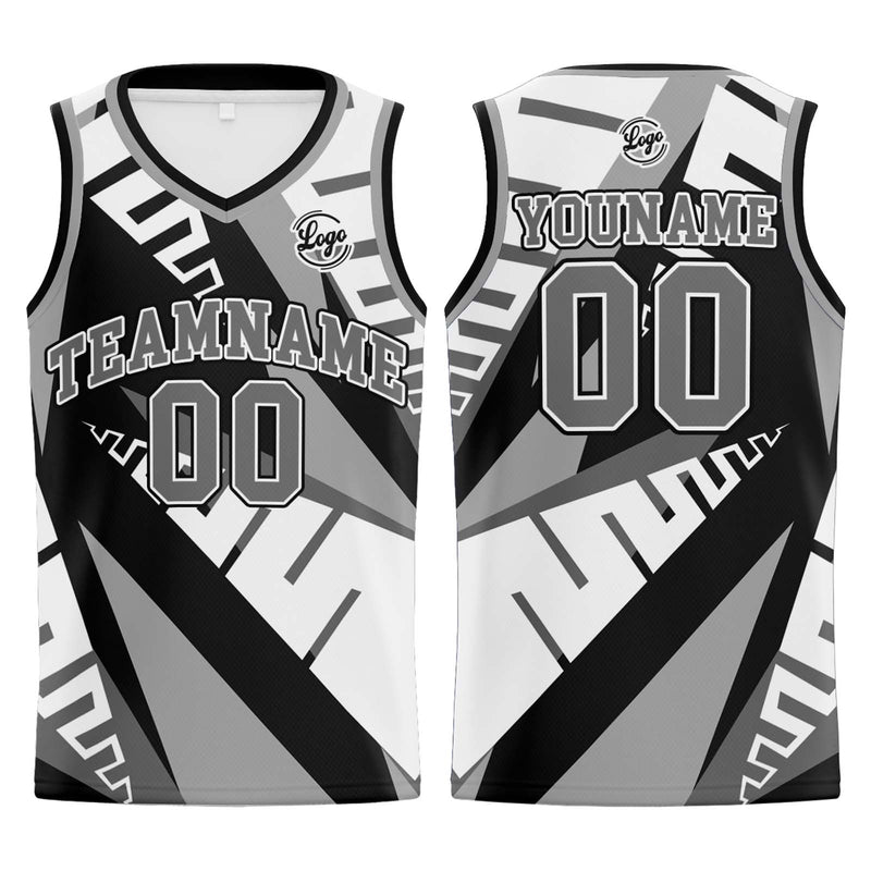 Custom White Black Grey Basketball Jersey Uniform Suit Printed Your Logo Name Number