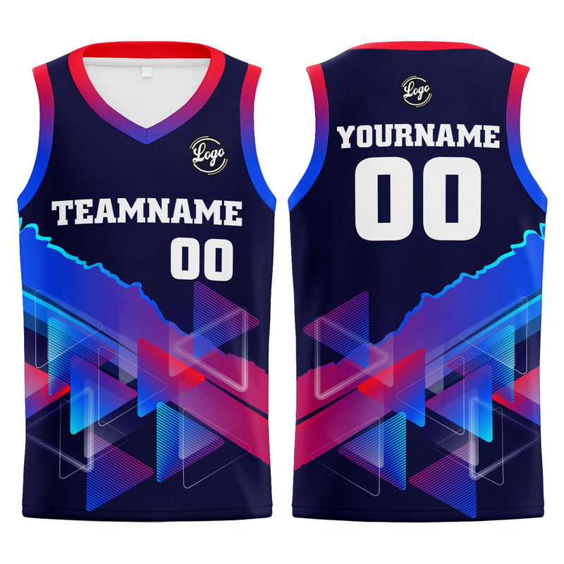 Custom Navy Red Blue Basketball Jersey Uniform Suit Printed Your Logo Name Number