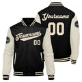 Custom Varsity Jacket Letterman jacket for Men, Women and Youth Black Cream enthsush