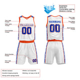 Custom Basketball Jersey Uniform Suit Printed Your Logo Name Number White-Orange-Royal