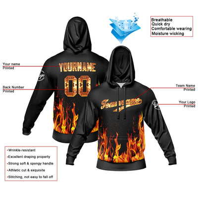 Custom Black Gold Sweatshirt Hoodie For Men Women Girl Boy Print Your Logo Name Number enthsush
