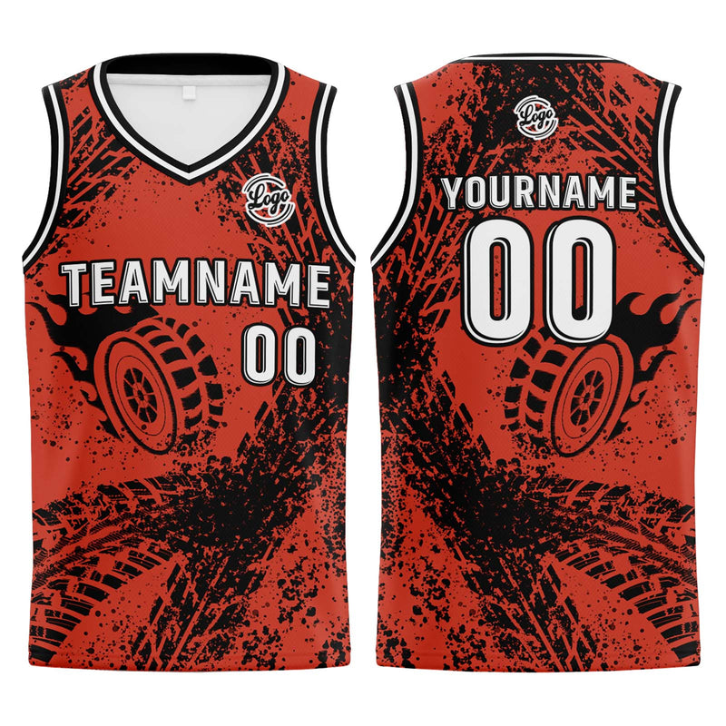 Custom Vermilion Basketball Jersey Uniform Suit Printed Your Logo Name Number