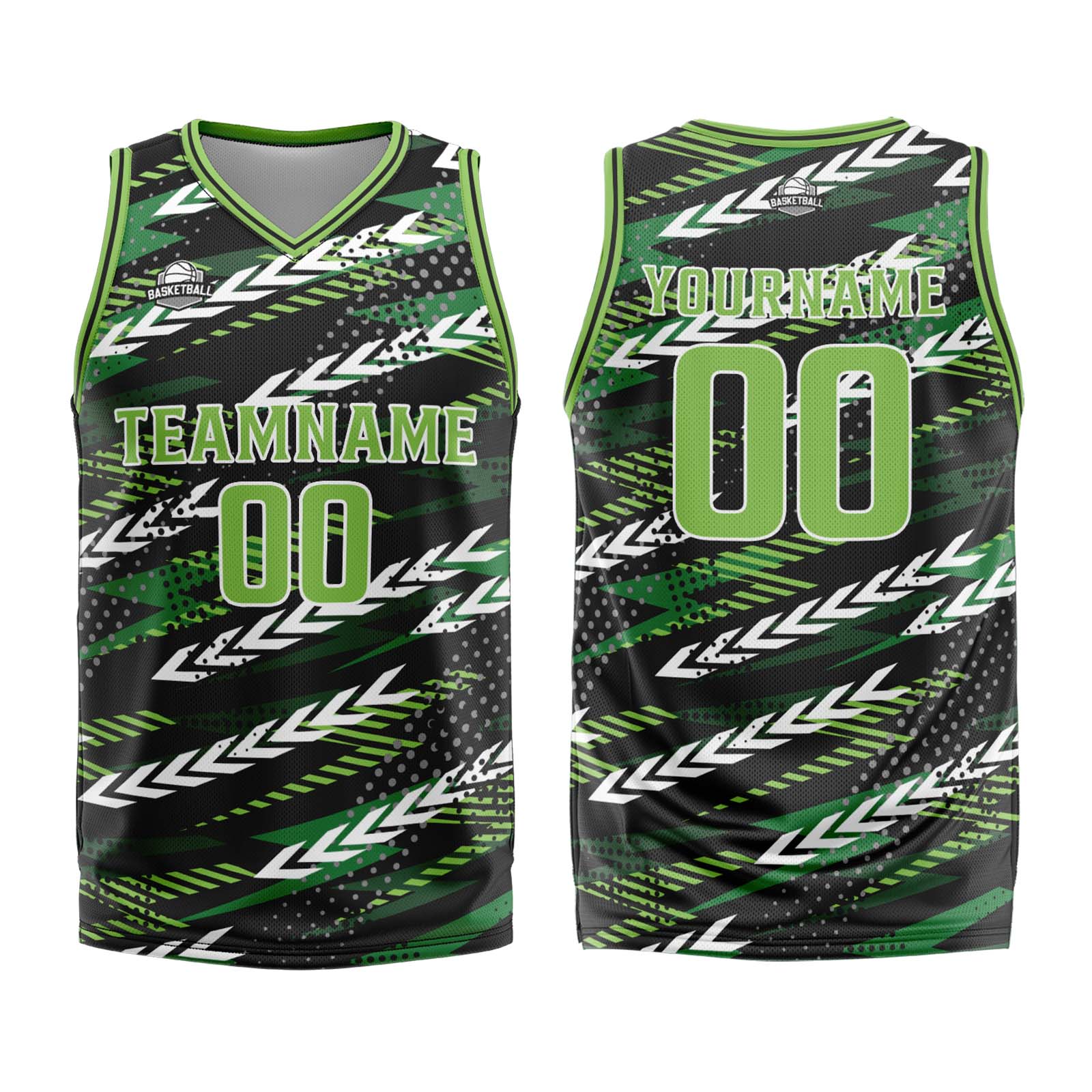 Custom Black Green Basketball Jersey Uniform Suit Printed Your Logo Name Number enthsush