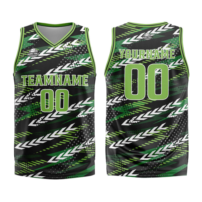 Custom Black Green Basketball Jersey Uniform Suit Printed Your Logo Name Number