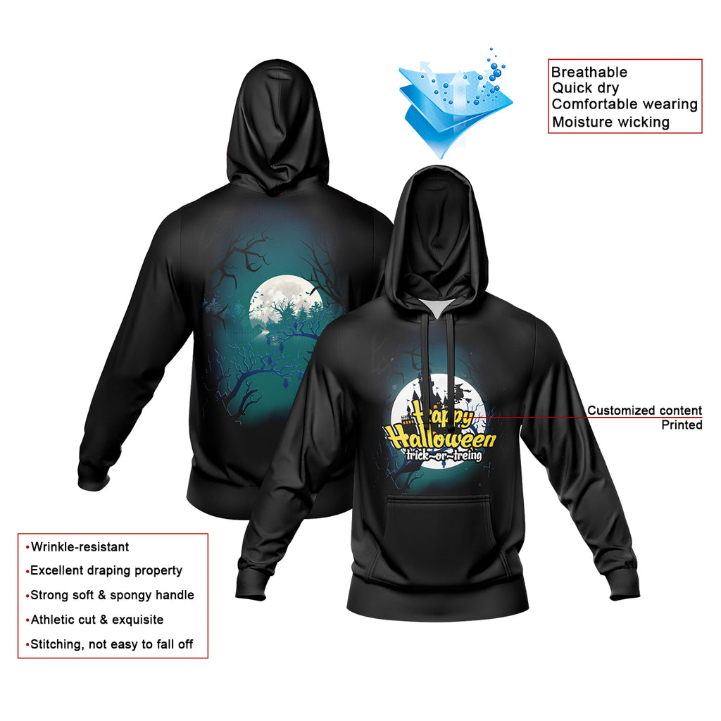 Custom Sweatshirt Hoodie Add Text and Design Personalized Halloween Hooded Sweatshirt enthsush