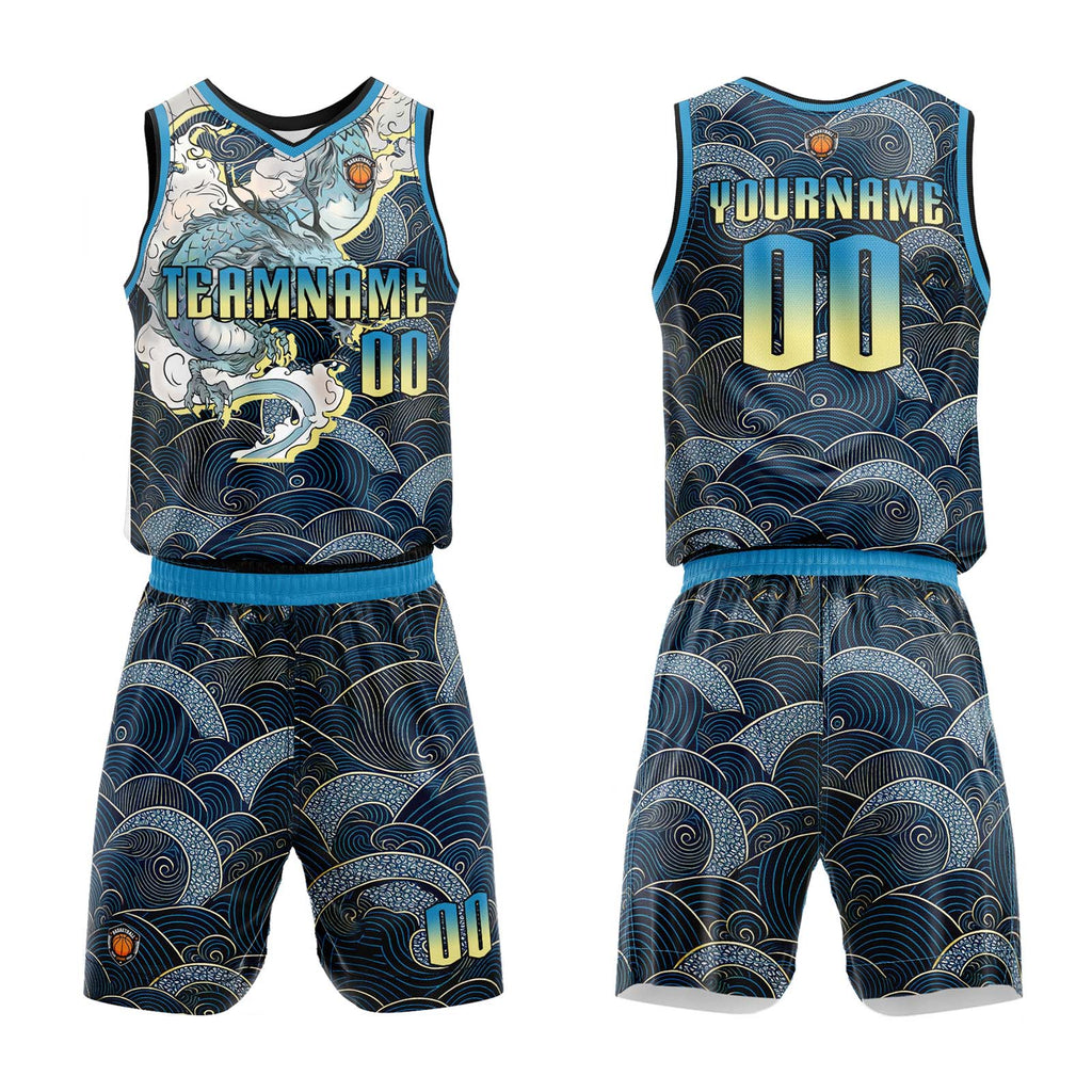 Custom Navy Basketball Jersey Uniform Suit Printed Your Logo Name Number enthsush