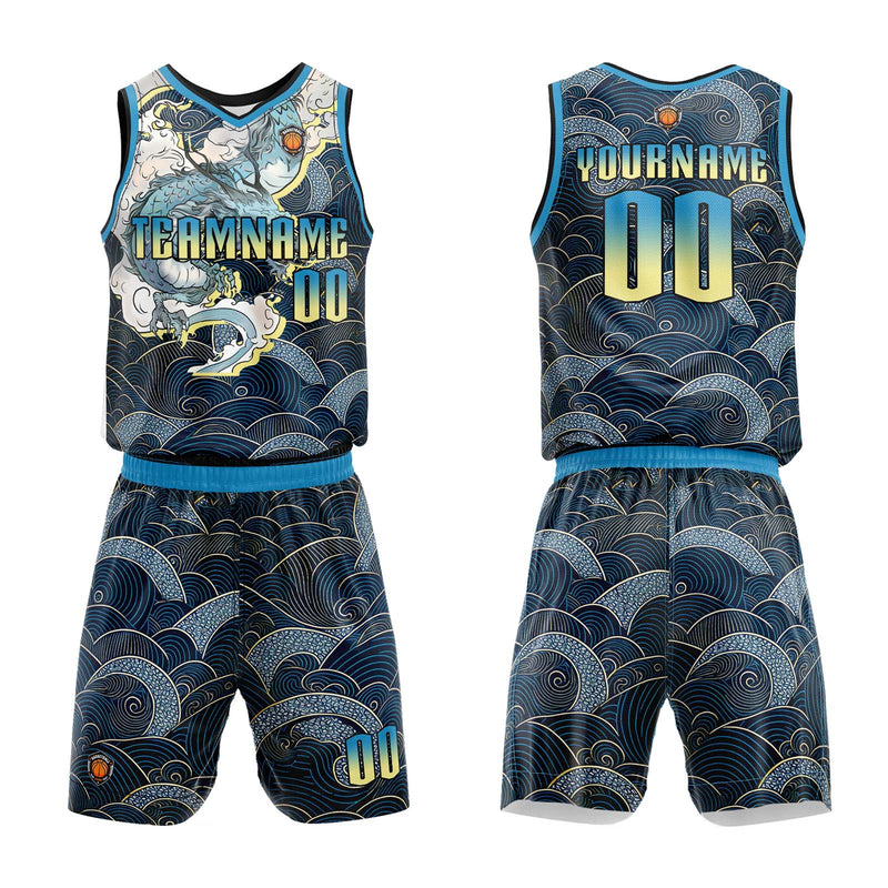 Custom Navy Basketball Jersey Uniform Suit Printed Your Logo Name Number