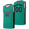 Custom basketball jersey shorts for men and women. Embroidered and printed name, number and logo Light Green&Black enthsush