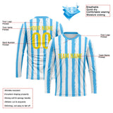 Custom Basketball Soccer Football Shooting Long T-Shirt for Adults and Kids Stripe-Light Blue