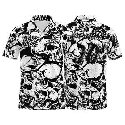 Custom Football Polo Shirts  Add Your Unique Logo/Name/Number Black&White enthsush