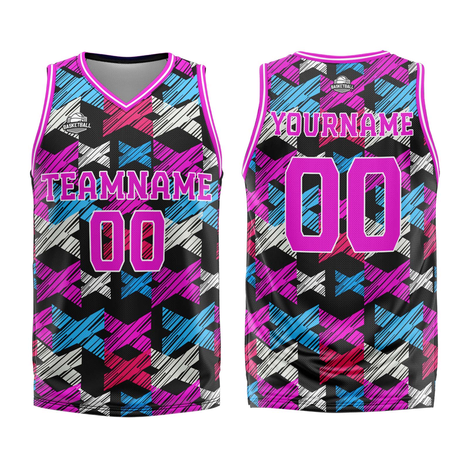 Custom Rose Pink Basketball Jersey Uniform Suit Printed Your Logo Name Number enthsush