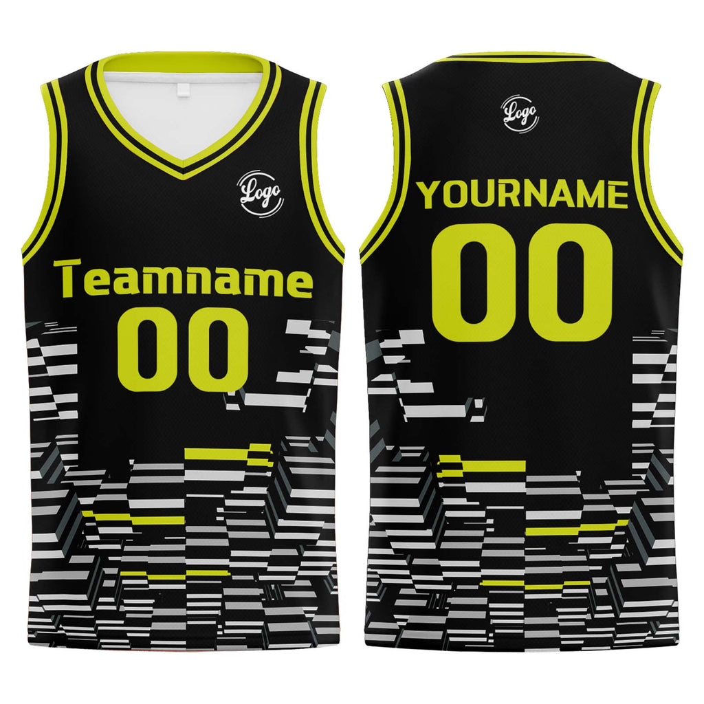 Custom Black Lime Green Basketball Jersey Uniform Suit Printed Your Logo Name Number enthsush