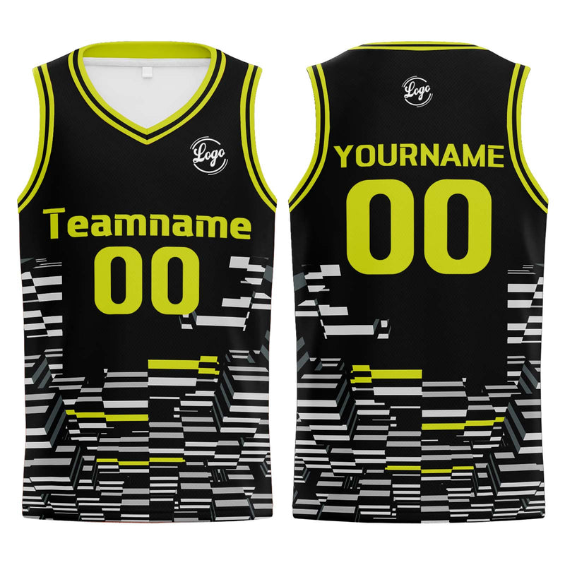 Custom Black Lime Green Basketball Jersey Uniform Suit Printed Your Logo Name Number