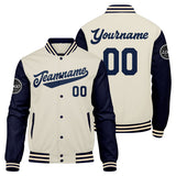 Custom Varsity Jacket Letterman jacket for Men, Women and Youth Navy Cream