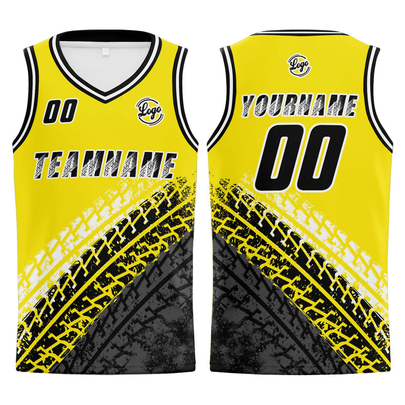 Custom Yellow Basketball Jersey Uniform Suit Printed Your Logo Name Number