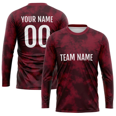 Custom Basketball Soccer Football Shooting Long T-Shirt for Adults and Kids Red-Crimson enthsush