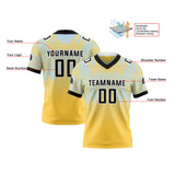Custom Blue Yellow Reversible Football Jersey Personalized Gradient Football Shirts for Men Printed Team Name Number Logo