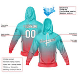 Custom Aqua Sweatshirt Hoodie For Men Women Girl Boy Print Your Logo Name Number
