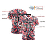 Custom Red Blue Reversible Football Jersey Personalized Gradient Football Shirts for Men Printed Team Name Number Logo