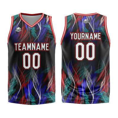 Custom Black Red Basketball Jersey Uniform Suit Printed Your Logo Name Number enthsush
