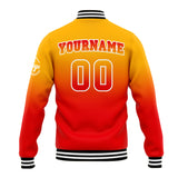 Custom Gradient Varsity Jacket Letterman jacket for Men, Women and Youth Light Orange&Red