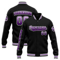 Custom Varsity Jacket Letterman jacket for Men, Women and Youth Purple Black enthsush