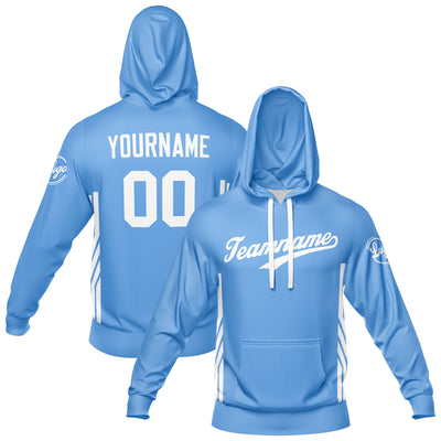 Custom Light Blue Sweatshirt Hoodie For Men Women Girl Boy Print Your Logo Name Number enthsush
