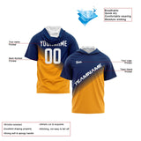 Custom Navy Orange Short Sleeve Hoodies for Men Women Shirts with Hoods Printed Name Logo
