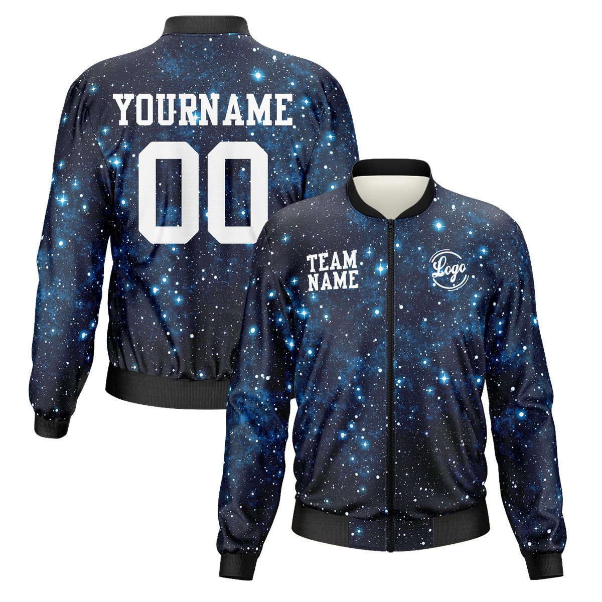 Custom Long Sleeve Windbreaker Jackets Uniform Printed Your Logo Name Number Starry Sky enthsush
