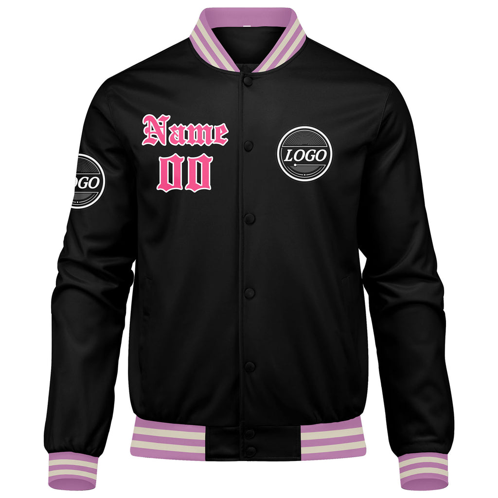 Custom Varsity Jacket Letterman jacket for Men, Women and Youth Pink enthsush