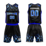 Custom Basketball Jersey Uniform Suit Printed Your Logo Name Number Black-Blue-Starry Sky