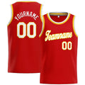 Custom Stitched Basketball Jersey for Men, Women And Kids Red-White-Yellow enthsush