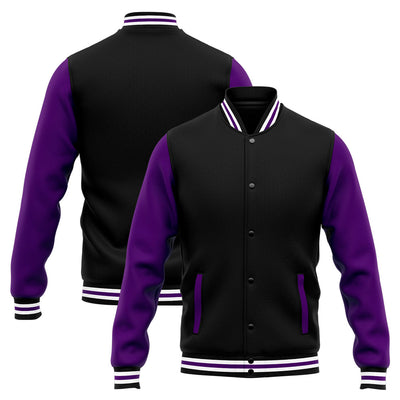 Custom Varsity Jacket Letterman jacket for Men, Women and Youth Purple Black enthsush