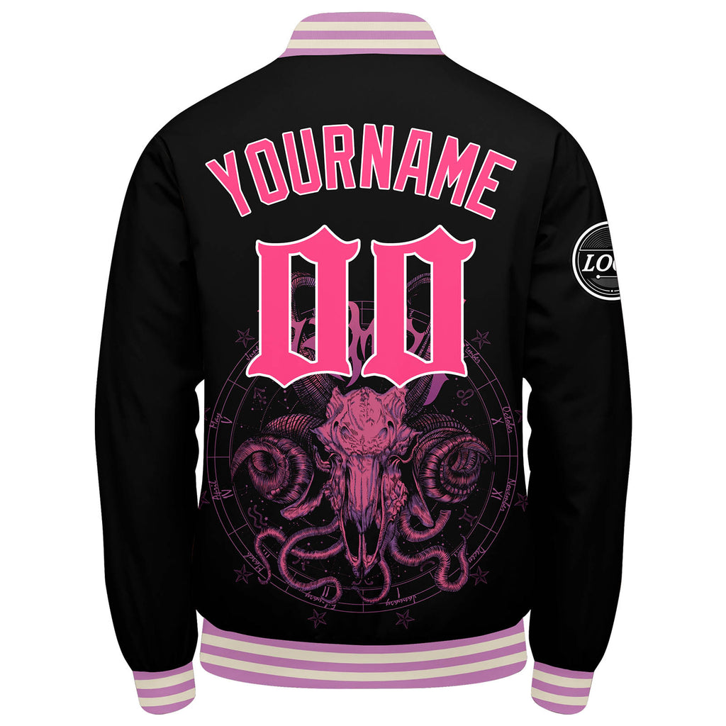Custom Varsity Jacket Letterman jacket for Men, Women and Youth Pink enthsush
