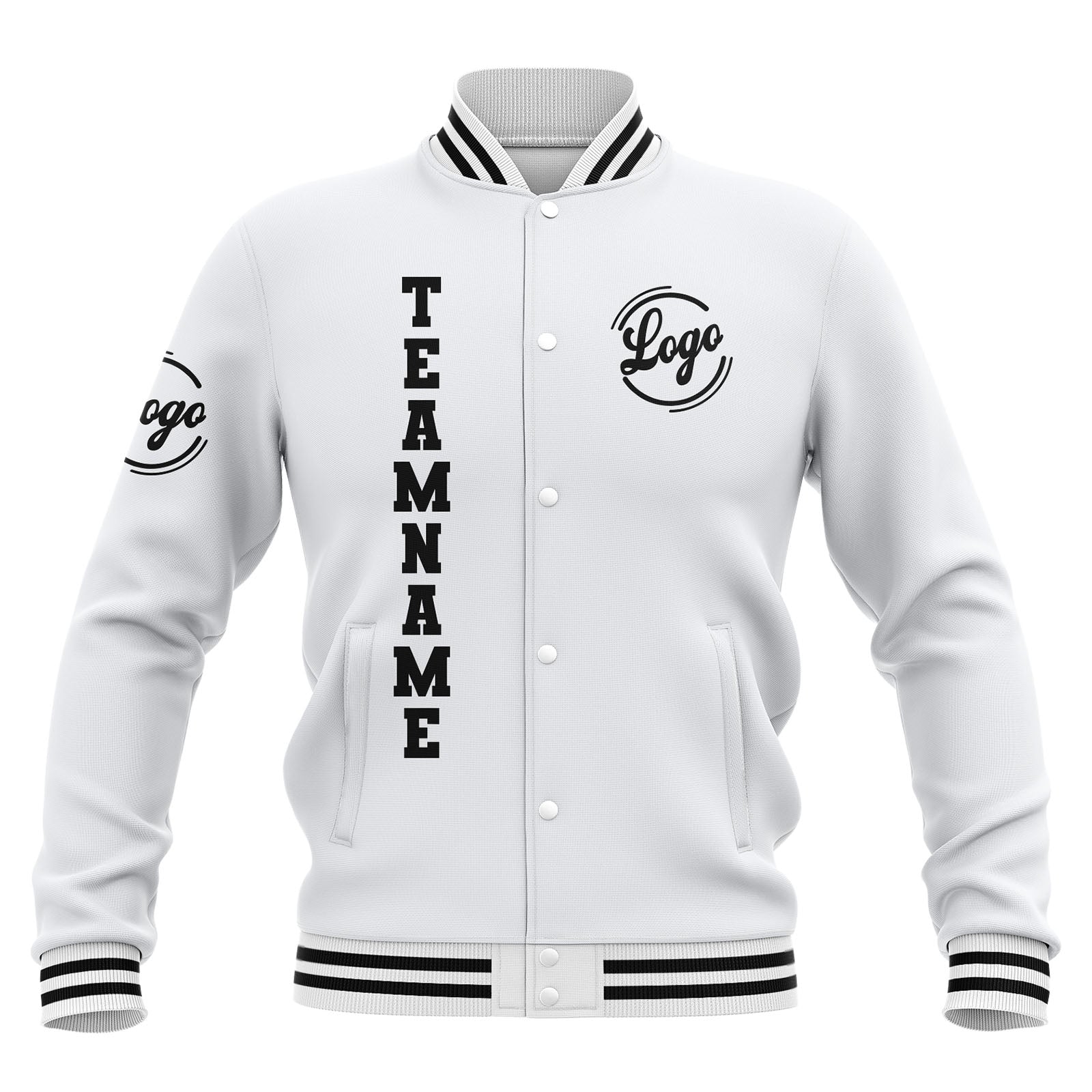 Custom White Waterproof Varsity Jackets Personalized Stitched Name Number Logo to Letterman Jackets enthsush