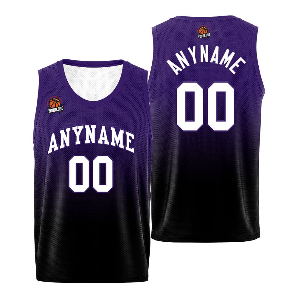 Custom Basketball Jersey Personalized Stitched Team Name Number Logo Black&Purple enthsush