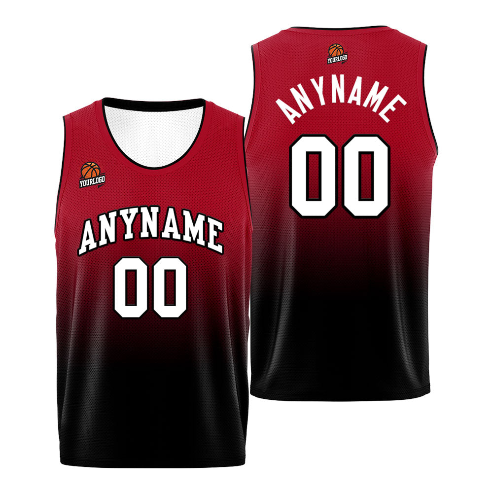 Custom Basketball Jersey Personalized Stitched Team Name Number Logo Black&Red enthsush