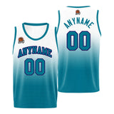 Custom Basketball Jersey Personalized Stitched Team Name Number Logo Purple&Aqua