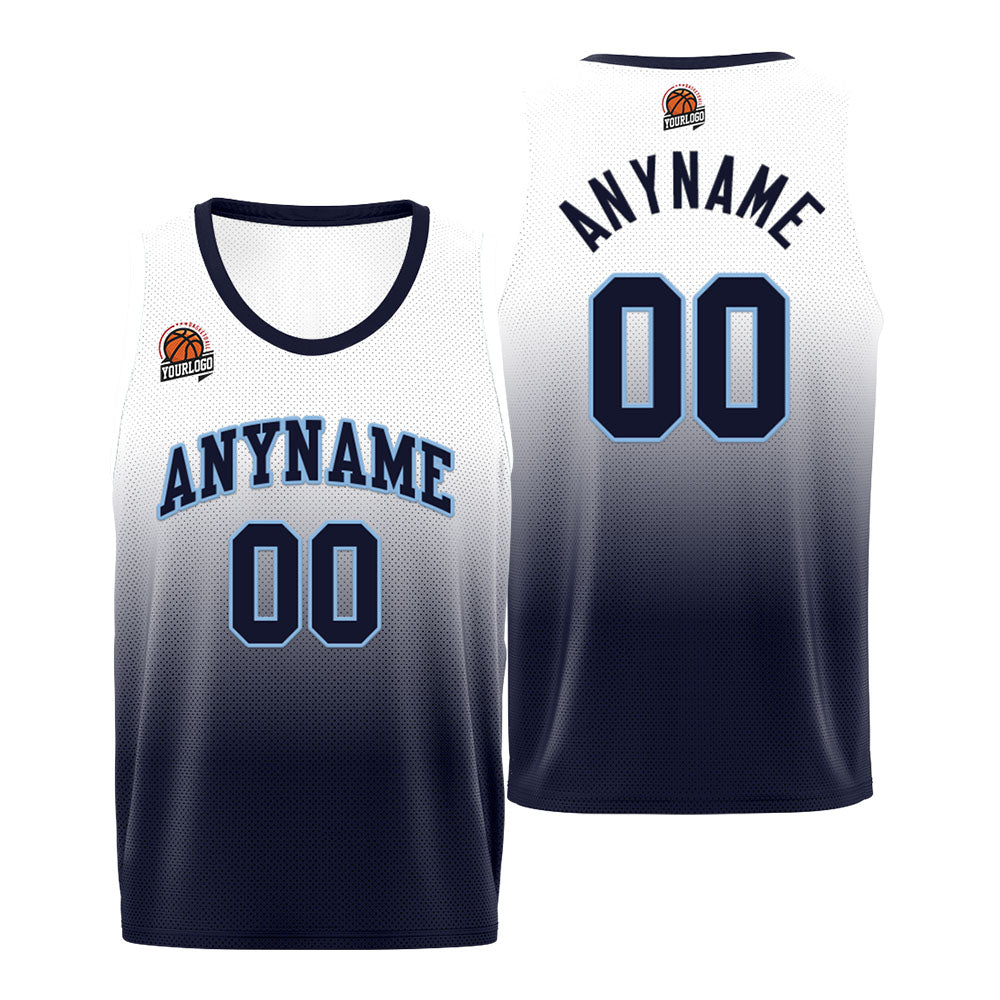 Custom Basketball Jersey Personalized Stitched Team Name Number Logo Light Blue&Navy enthsush