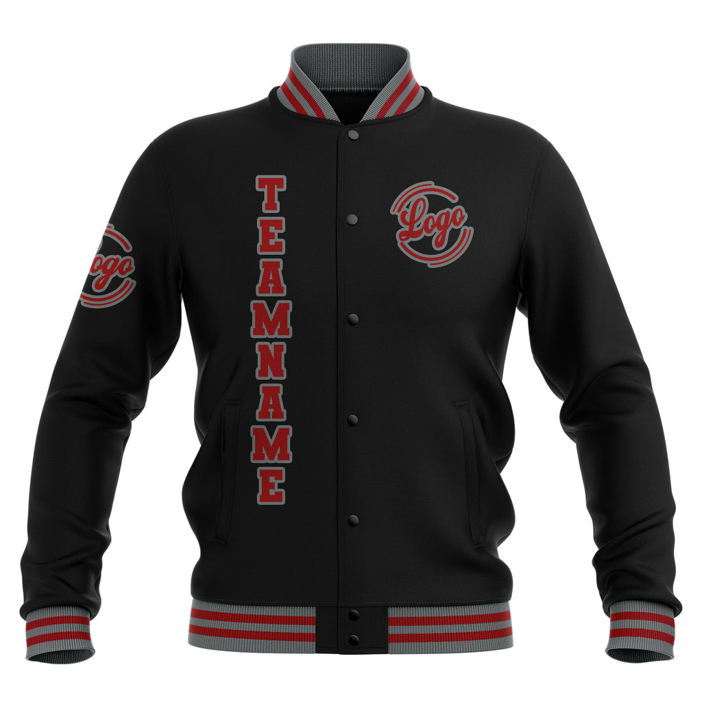 Custom Black Red Grey Waterproof Varsity Jackets Personalized Stitched Name Number Logo to Letterman Jackets enthsush